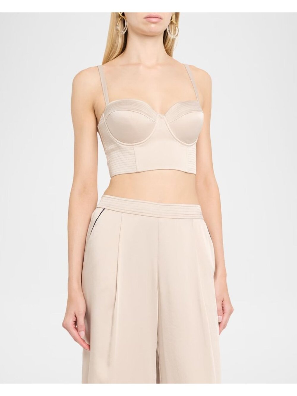 NWT L'AGENCE Nysa Satin Bustier Top Champagne Size XS